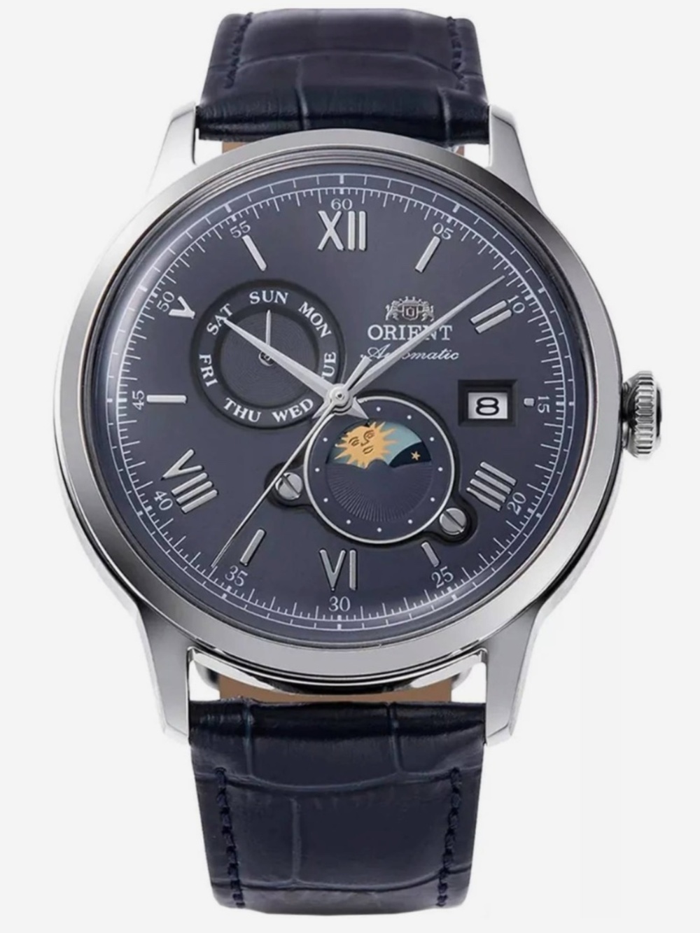 Orient Bambino,auto, blue, sun & moon, RA-AK0806L30B